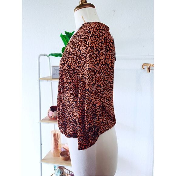 Rustic Leopard Abstract Casual Blouse - Picture 3 of 5